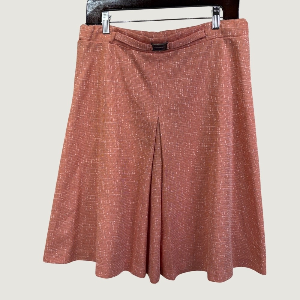 Kmart Vintage Pleated Skirt 13/14 Coral Textured 70s Retro Polyester